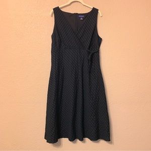 Ann Taylor black empire waist faux wrap dress size 14